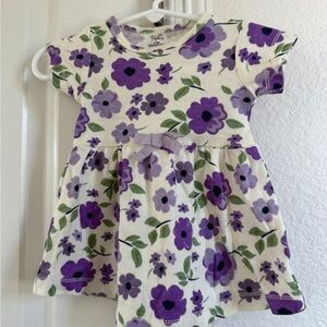Organic Cotton Purple Floral baby girl Dress